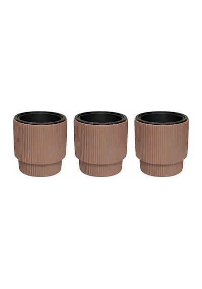So-vgs2 3 Adet Vega Plastik Modern Saksı Takımı İç Kovalı 20 Lt No:2 Mocha