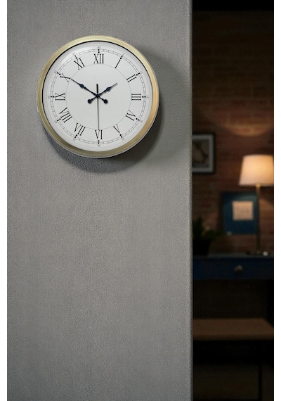 Retro Modern Roma Rakamlı 40 Cm Metal Duvar Saati Diğer
