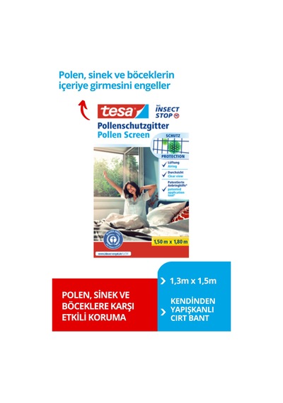Polen Filtresi, Etkin Koruma, Ecarf Onaylı,  Siyah, 130cm X 150cm