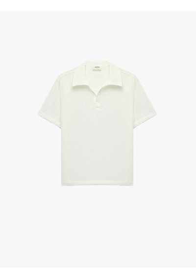 Koton Basic Kısa Kollu Oversize Polo Yaka Gömlek Beyaz 6skb60164tw