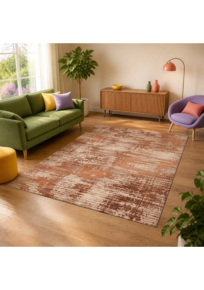 Kartela Halı Riva Halı Kaymaz Taban Makinede Yıkanabilir Halı Bakır - 60 X 90 Cm