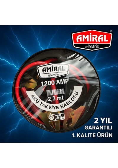 Akü Takviye Kablosu 1200 Amper 2.30 Metre Kablolu Çantalı 1.sınıf