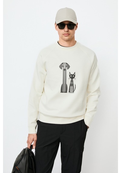 Lufian Alfred Erkek Sweatshirt 112030203 Ekru