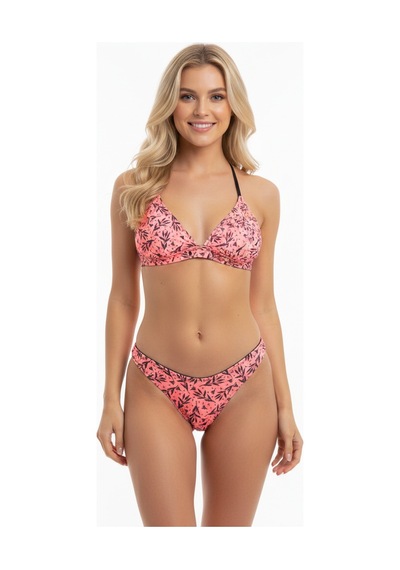 Bonbon Kadın Balensiz Desteksiz Üçgen Bralet Sütyen Ve String Külot 2'li Takım Bb2262 Pembe