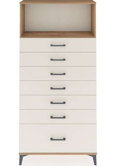 Arges Dolap Tek Raflı 7 Çekmeceli 88x30x182 Çam-aytaşı Atlas Çam
