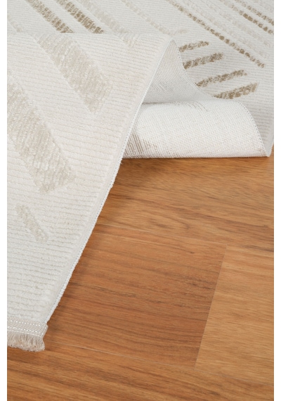 Kaşmir Halı 7/24 Elegante Lumina Bej 80X300 CM Salon Mutfak Halısı Yolluk Kilim