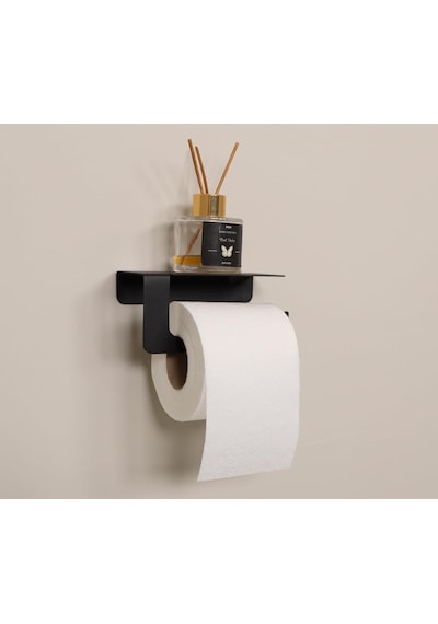 Yapışkanlı Ve Vidalı Mat Siyah Telefon Raflı Tuvalet Kağıtlığı Wc Kağıtlık Tuvalet Kağıdı Askıs Diğer