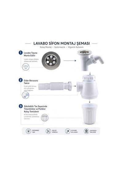 Gama Duşakabin Gider Sifonu 32 Çıkışlı Plastik Standart Duş Troblemi Diğer