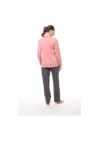 Pijadore 1538 Kadın Yaka Düğmeli Uzun Kollu Pijama Takım 001