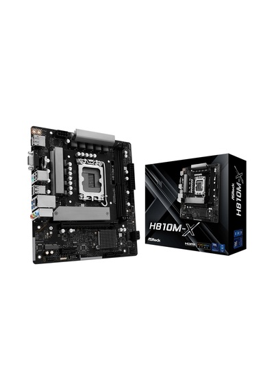 Asrock H810m-x 6400mhz Ddr5 Soket 1851 M.2 Usb 3.2 Hdmı D-sub Matx Anakart H810m-x