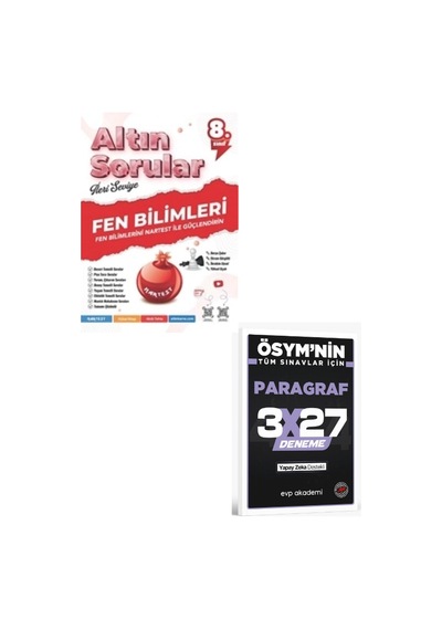 Nartest 2027 8. Sınıf Altın Sorular Fen Bilimleri+ Evp Akademi Paragraf