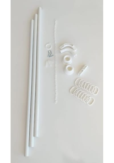Prado Köşeli Banyo Borusu,l Boru, Banyo Perde Askısı 90x90x90cm Beyaz Çok Renkli