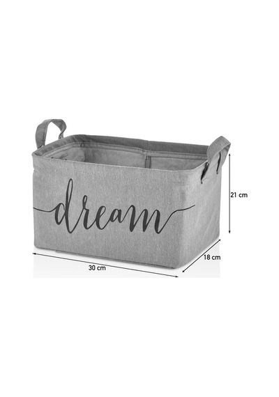 Serstil Büyük Boy Dikdörtgen Gri Sepet - 21 X 30 X 18 Cm