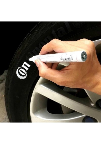Oto Lastik Yazı Kalemi - Beyaz Araç Lastik Yazma Kalemi