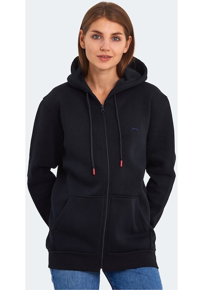 Slazenger KATYA Kadın Fermuarlı Kapüşonlu Cepli Lacivert Sweatshirt