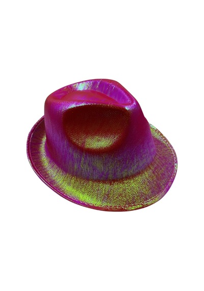 Pembe Hologramlı Lüks Fötr Şapka 22x17 Cm Diğer