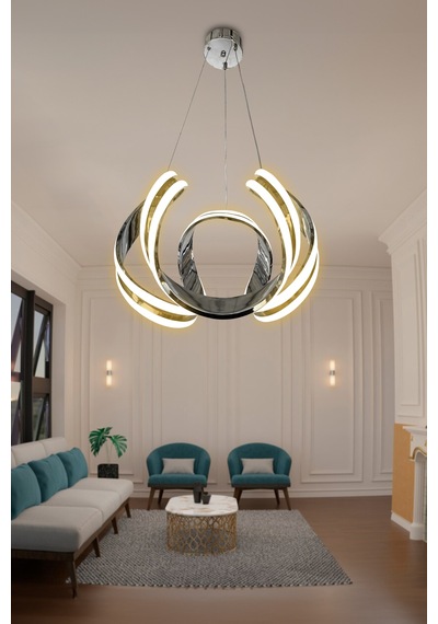 Arya Çift Yönlü Sıralı Led Avize - - Kumandalı / Krom Krom