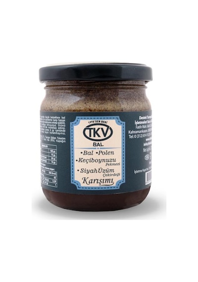 Tkv Bal + Polen + Keçiboynuzu Pekmezi + Siyah Üzüm Çekirdeği 210 G