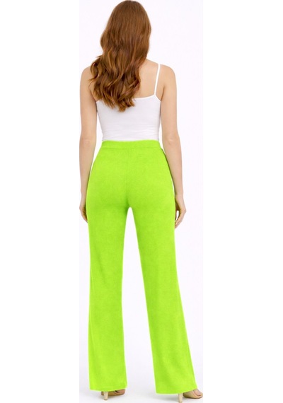 Neden Tekstil Beli Lastikli Bol Paça Polyester Pantolon - Yeşil