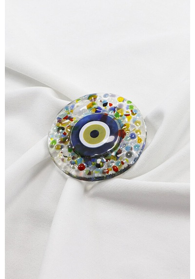 El Yapımı Kırıntılı Cam Nazar Boncuklu Magnet, Hediyelik Mıknatıs