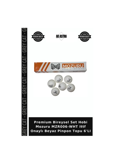 Premium Bireysel Set Hobi Mozuru Mzr006-wht Ittf Onaylı Beyaz Pinpon Topu 6'lı