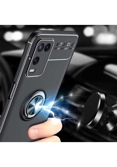 Oppo A54 4g Kılıf Zore Ravel Silikon Kapak Siyah