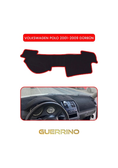 Volkswagen Polo 2001-2009 Dürbün Torpido Koruma Halısı Kırmızı Kenar