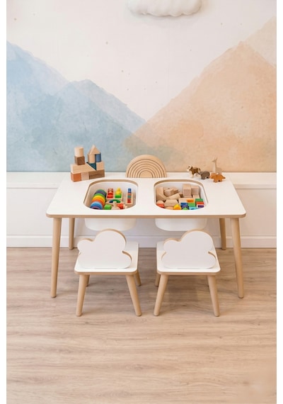 Montessori Çocuk Masası-oyun Masası-aktivite Masası-etkinlik Masası Takımı 2 Bulut Sandalye Beyazblt Beyaz Montessori Çocuk Masası-oyun Masası-aktivite Masası-etkinlik Masası Takımı 2 Bulut Sandalye Beyazblt Beyaz
