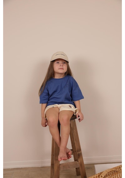 Oh La La Koala İndigo Nakışlı Oversize T-shirt İndigo