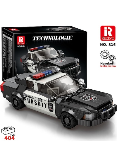 Reobrix Creator 816 Polis Arabası Crown Victoria Yaratıcı Yapı Blok Seti Building Blocks - 404 Parça