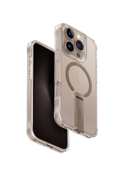 Apple Uyumlu iPhone 16 Pro Kılıf Eleva Serisi Standlı Magsafe Özellikli Magclick Premium Kılıf Gold