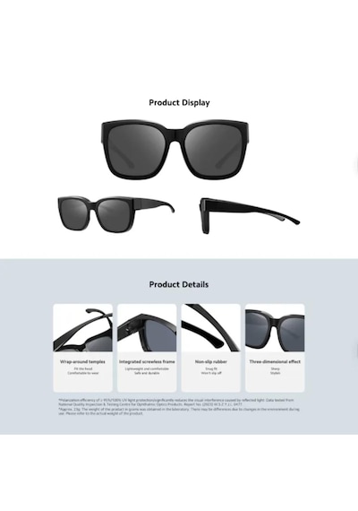 Mijia Numaralı Gözlük Üzerine Takılabilen Polarize Güneş Gözlüğü Uv400 Tac Lens Hafif 23gr Tr90 Çerçeve Msg05gl Siyah Mijia Numaralı Gözlük Üzerine Takılabilen Polarize Güneş Gözlüğü Uv400 Tac Lens Hafif 23gr Tr90 Çerçeve Msg05gl Siyah