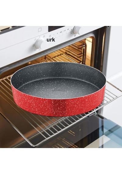 N30 Ultra Lüks 30cm Yuvarlak Granit Fırın Tepsisi İçi 4 Kat Teflon Granit Dışı Silikon Kaplı Tava Diğer