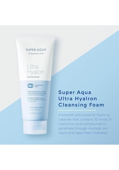 10 Çeşit Hyalüronik Asit İçeren Makyaj Temizleme Köpüğü200ml Super Aqua Ultra Hyalron Cleansing Foam