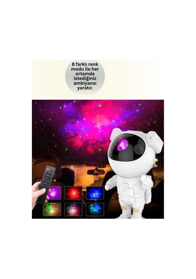 Astraltech Bluetooth Ve Dahili Ses Özellikli Astronot Projeksiyon Lambası