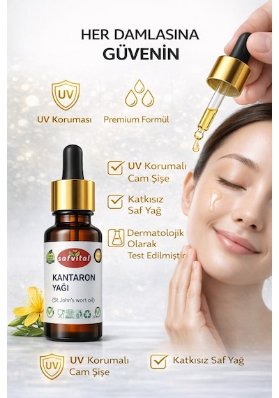 Safvital Kantaron Yağı 20 Ml Maserasyon Saf Bitkisel Nemlendirici Yağ Doğal Cilt Bakımı Ve Besleyici Yağ