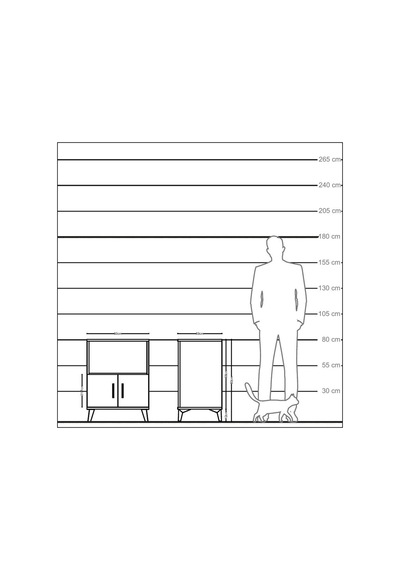 Kronos Komodin 2 Raflı 2 Kapaklı 60x59x80 Çam-çam Çam