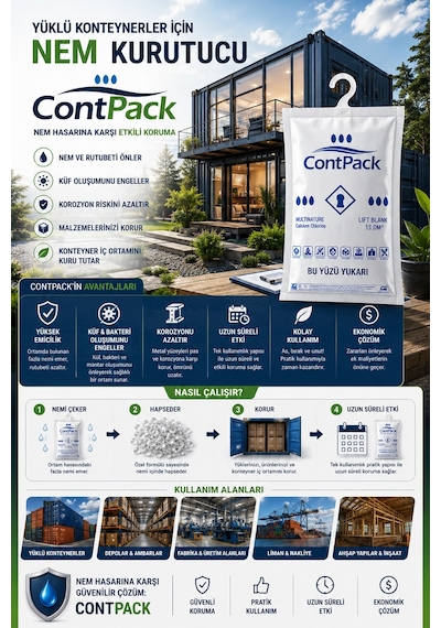 Contpack Askısız Konteyner Depo Nem Alıcı Rutubet Engelleyici