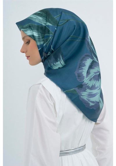 Armine İpek Eşarp 2026 Yaz - 9506-52 Kot Mavisi Twill