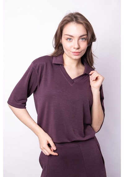 Kadın Yumşak Dokulu Esnek Kumaş V Yaka Yakalı Düşük Omuzlu Dirsek Boy Kollu Oversize Bluz-bordo Bordo Kadın Yumşak Dokulu Esnek Kumaş V Yaka Yakalı Düşük Omuzlu Dirsek Boy Kollu Oversize Bluz-bordo Bordo