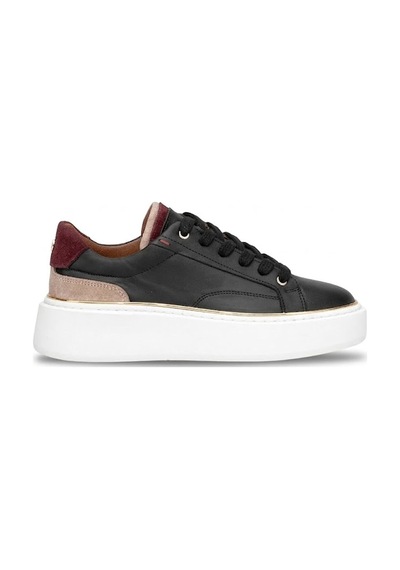 John Richardo 1247 Kadın Hakiki Deri Klasik Sneaker Siyah Siyah