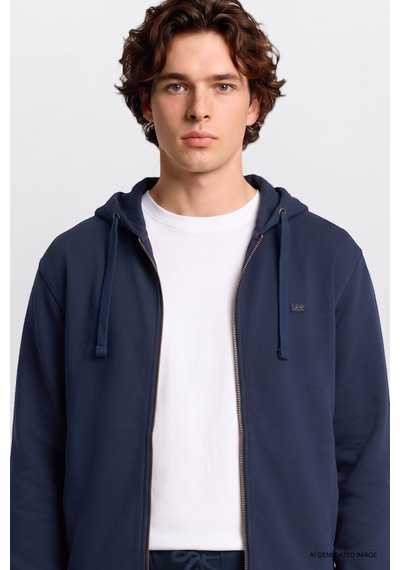 Lee Regular Fit Kapüşonlu Erkek Fermuarlı Sweatshirt L2520310411 Lacivert