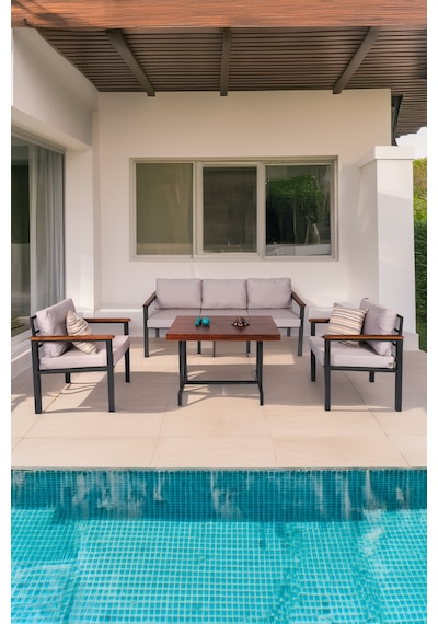 Neokas Bahce Mobilyası, Modern Balkon Mobilyası, Kafe Oturma Takımı, Teras Koltugu, 1+1+3+m Antrasit Neokas Bahce Mobilyası, Modern Balkon Mobilyası, Kafe Oturma Takımı, Teras Koltugu, 1+1+3+m Antrasit