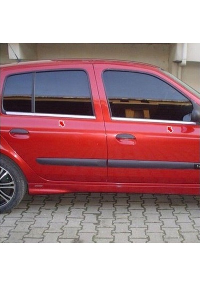 Renault Clio 2 Hb 1999-2005 Modeller Arası Krom Cam Çıtası 4 Parça Paslanmaz Çelik