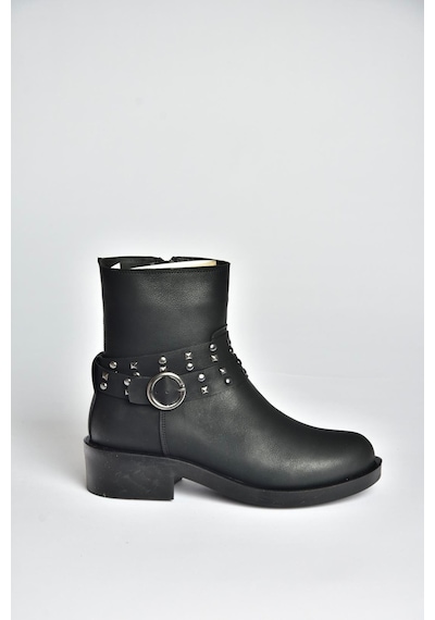 Fox Shoes V674121209 Siyah Alçak Topuklu Fermuarlı Kadın Bot Siyah