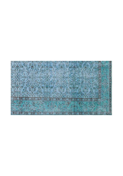 El Dokuması Vintage Yün-pamuk Mavi Halı 28385 145 X 264 Cm