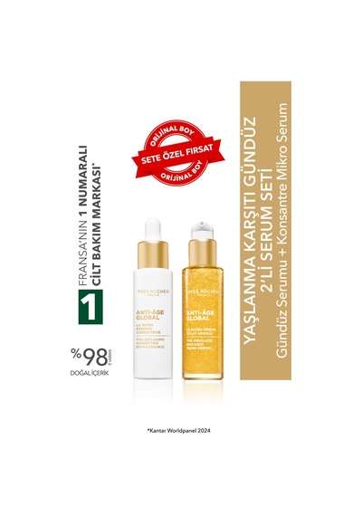 Yves Rocher Yaşlanma Karşıtı Gündüz 2'li Serum Seti - Gündüz Serumu 30 Ml & Konsantre Micro Serum 30 Ml