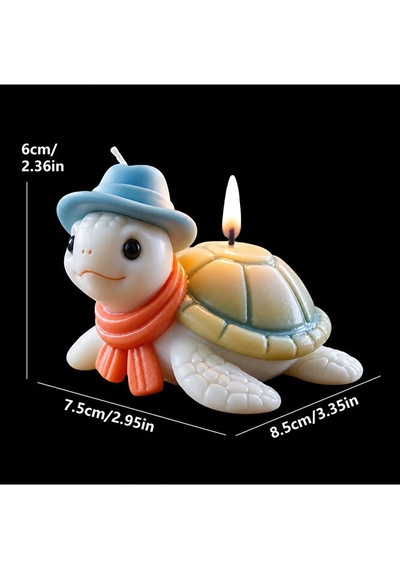 Yy6280 Şapkalı Kaplumbağa Mum Biblo Silikon Kalıp