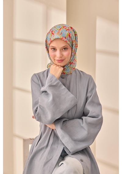 Silk Home Soft Eşarp 73091-13 Bebe Mavi, Parlak Turuncu, Fıstık Yeşili