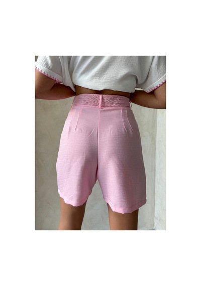 Verymoda Kemerli Şort D2686 Pembe